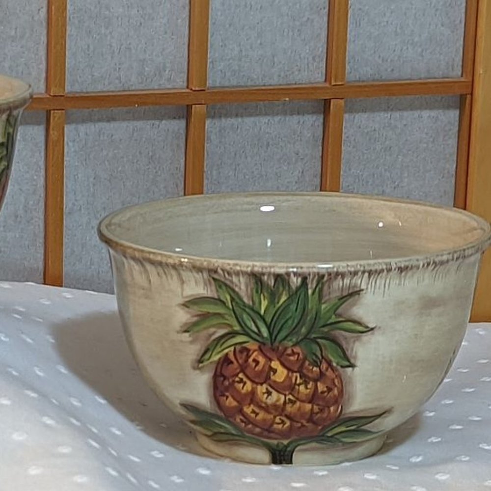RARE Vintage Tropical Pineapple Cereal Bowls Set of 3 Dario Farrucci